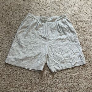 Rachel Zoe Linen Blend High Waist Bermuda Shorts Size 8 Academia Preppy Classic